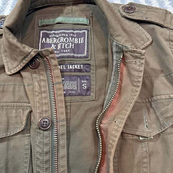 Vintage Abercrombie & Fitch Sentinel Military Field Jacket Olive Green - Picture 8 of 12
